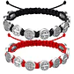 Rojo + Negro - 2 Pulseras Unisex San Benito 10 Medallas - Miniatura 2
