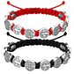 Rojo + Negro - 2 Pulseras Unisex San Benito 10 Medallas - Miniatura 1