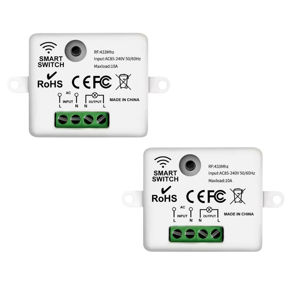 Pack 2 Reles Adicionales Para Interruptor Inalámbrico 433mhz