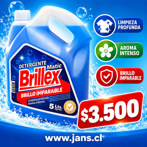 Detergente Brillex Matic Azul 5 Litros