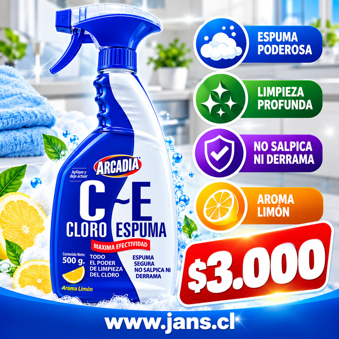 Cloro Espuma 500g No Salpica 1