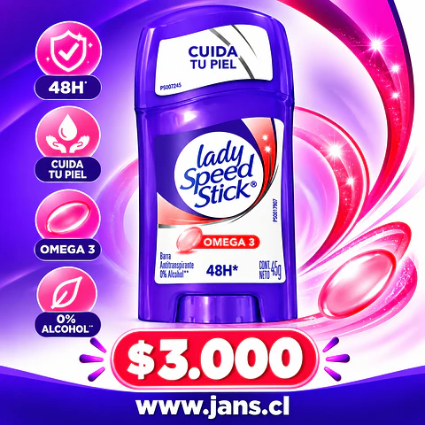 Antitranspirante Lady Speed Stick Omega 3 48H 45g