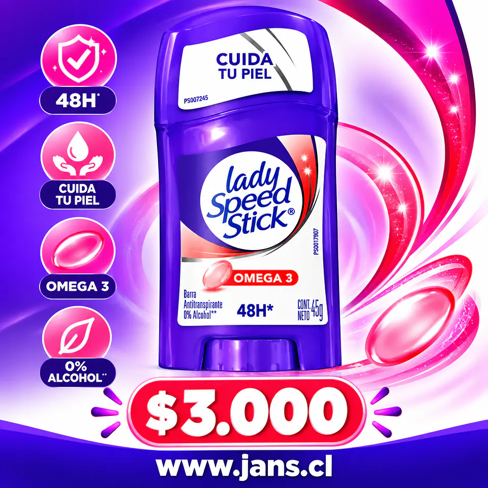 Antitranspirante Lady Speed Stick Omega 3 48H 45g 1