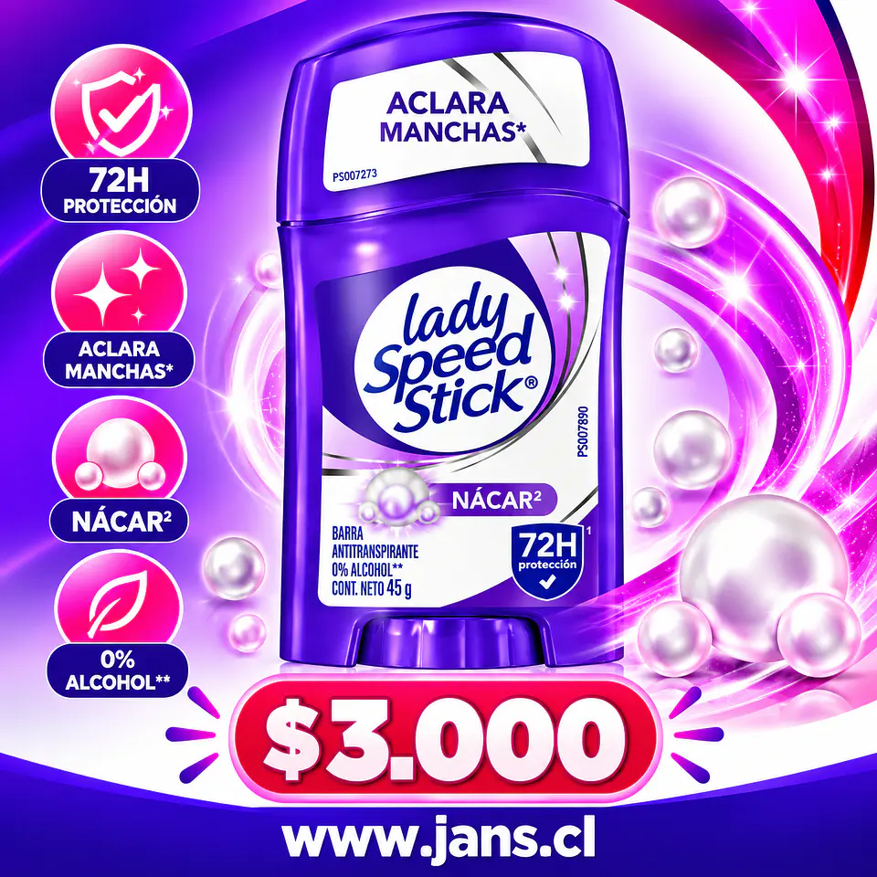Antitranspirante Lady Speed Stick Nacar 48H 45g 1