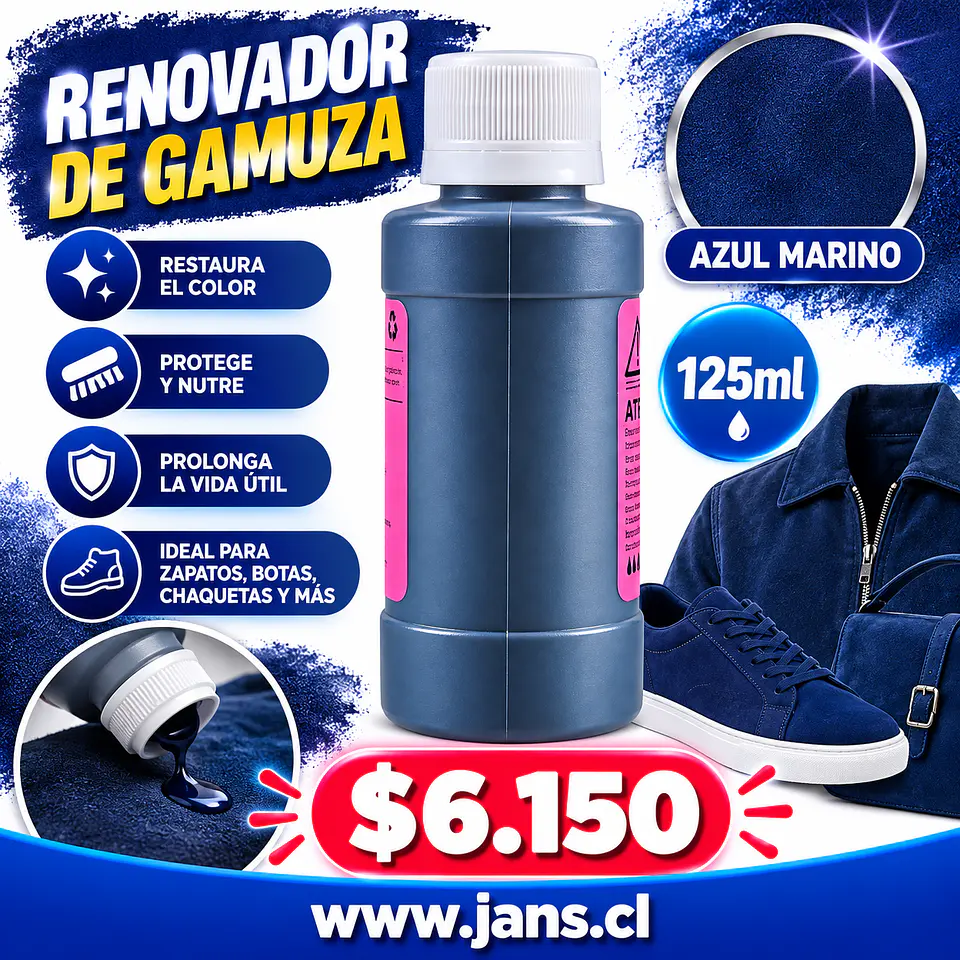 Renovador De Gamuza Reno Nobuck 125ml - AZUL MARINO 1