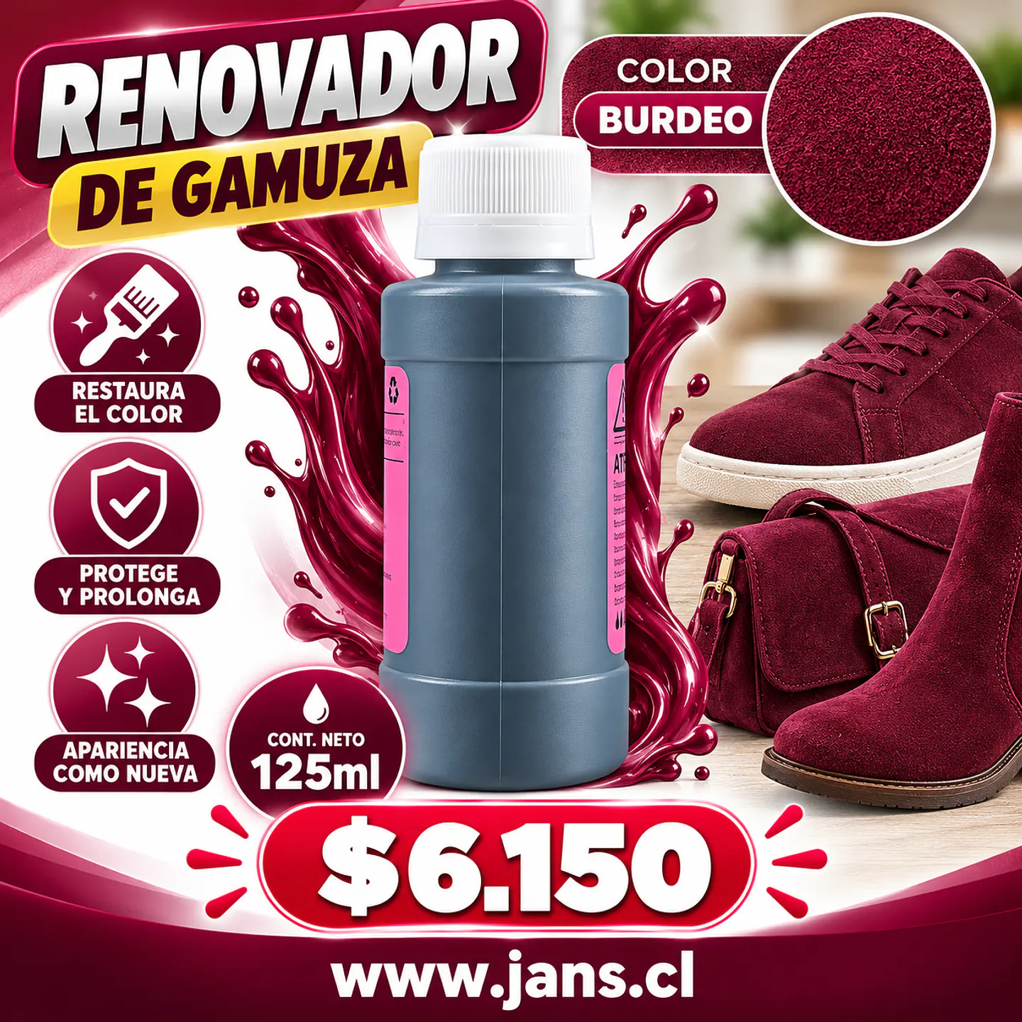 Renovador De Gamuza Reno Nobuck 125ml - BURDEO 1