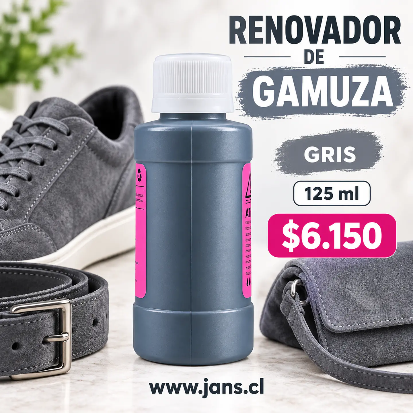 Renovador De Gamuza Reno Nobuck 125ml - GRIS 1