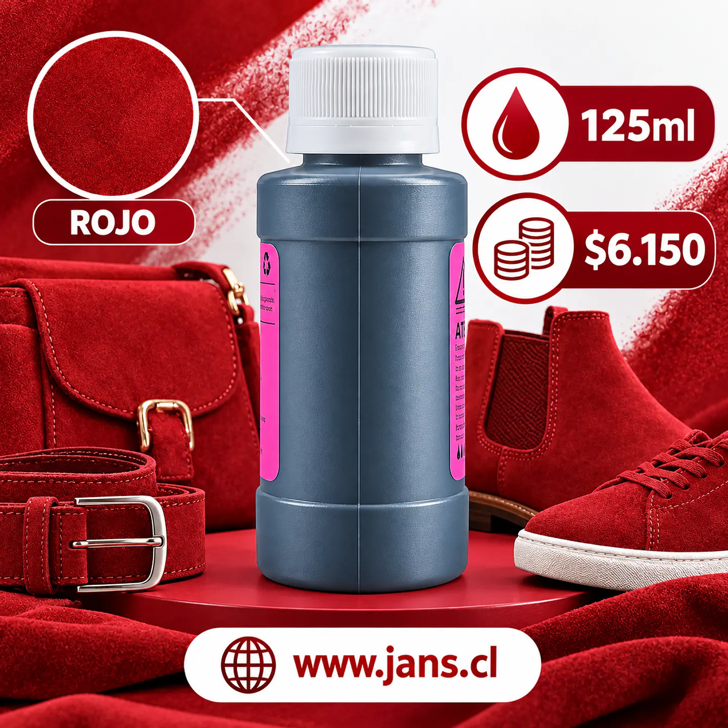 Renovador De Gamuza Reno Nobuck 125ml - ROJO 1
