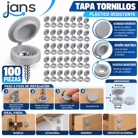 Gris - Embellecedor Decorativo Tapa Tornillos Clavos