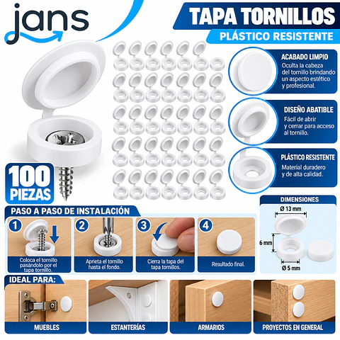 Blanco - Embellecedor Decorativo Tapa Tornillos Clavos