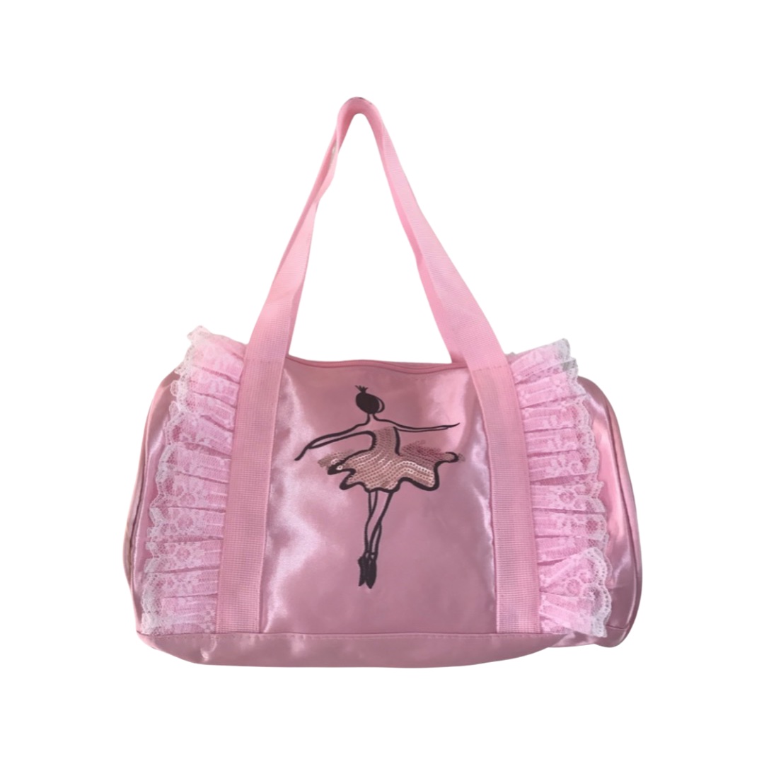 Bolso con cierre de satin con bailarina de lentejuelas