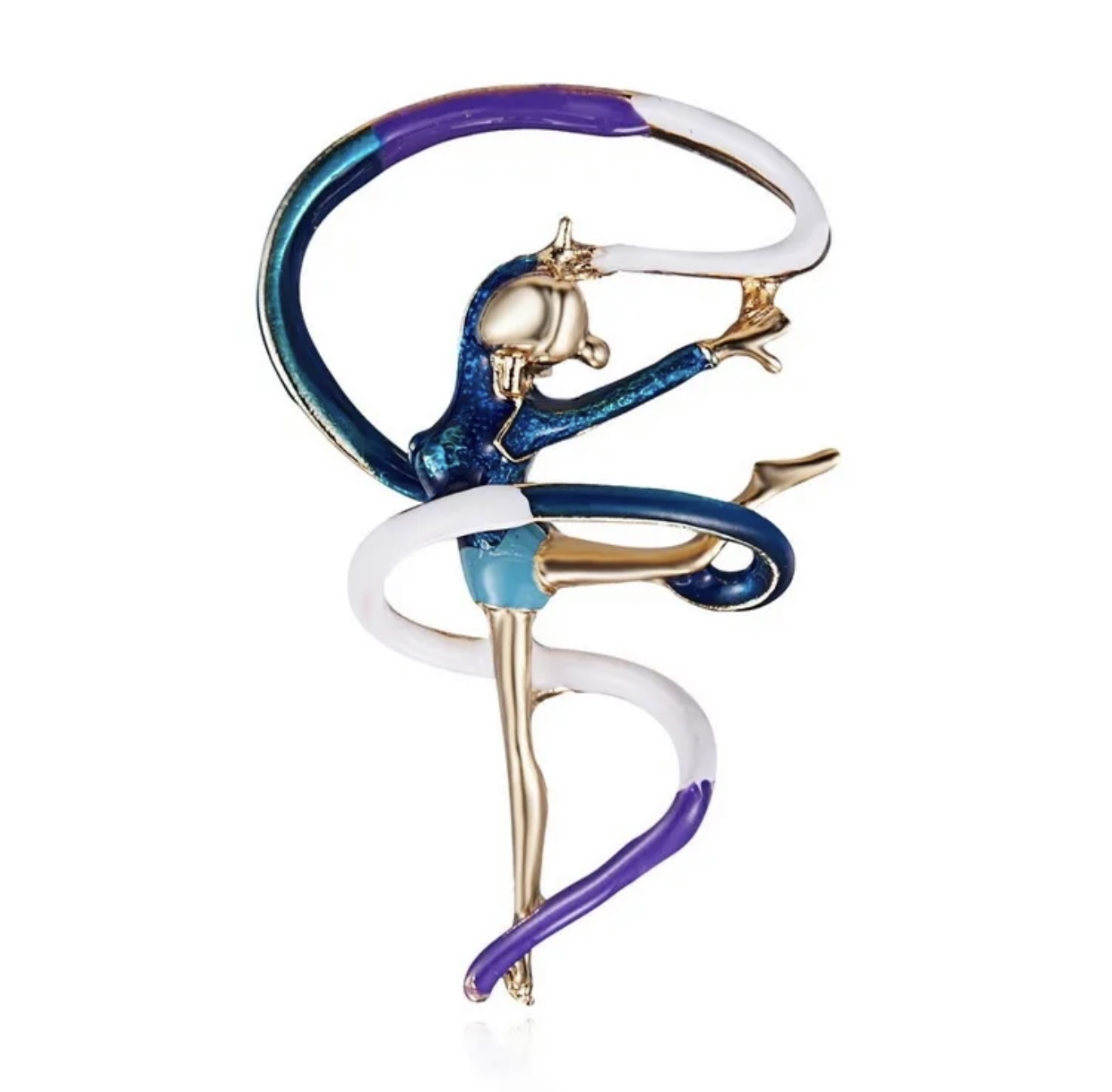 broche de gimnasta ritmica, dorado