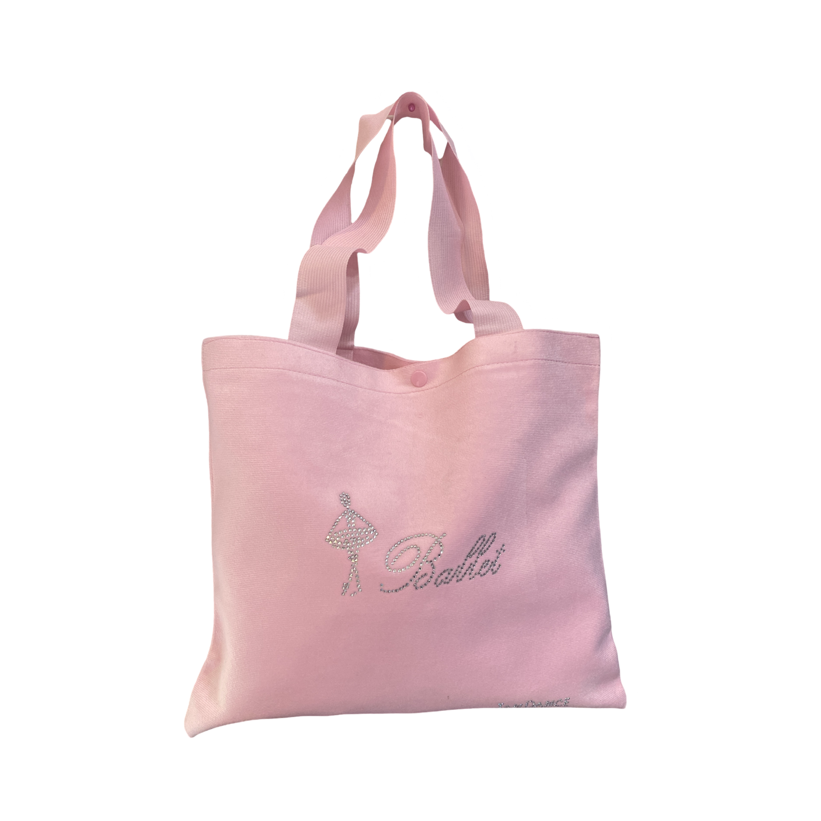 Bolsa de felpa con aplicación de figura en cristal