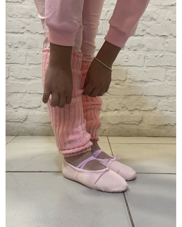 Polainas Tejidas rosadas y negras tubulares infantil