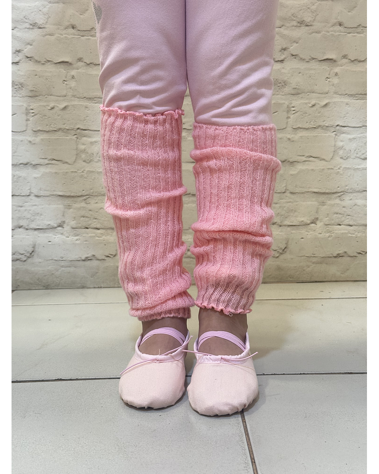 Polainas Tejidas rosadas y negras tubulares infantil