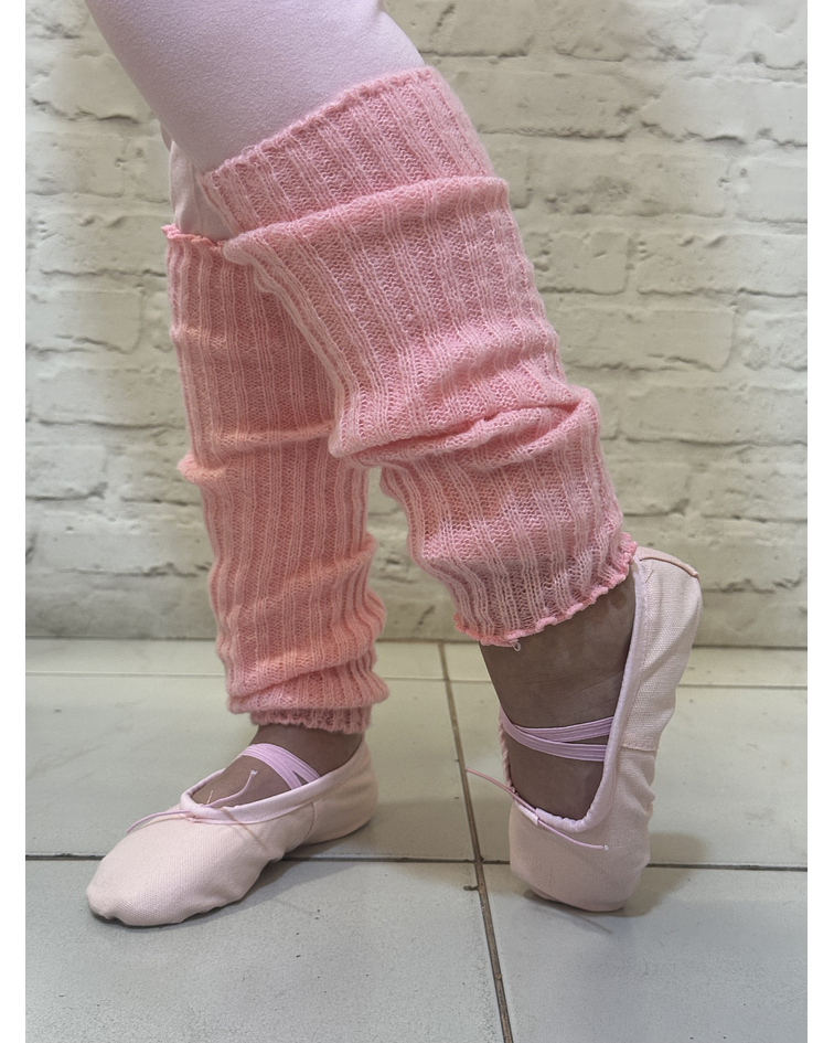 Polainas Tejidas rosadas y negras tubulares infantil