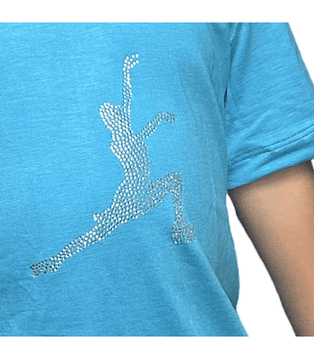 Poleras con figuras en strass de patinaje artístico