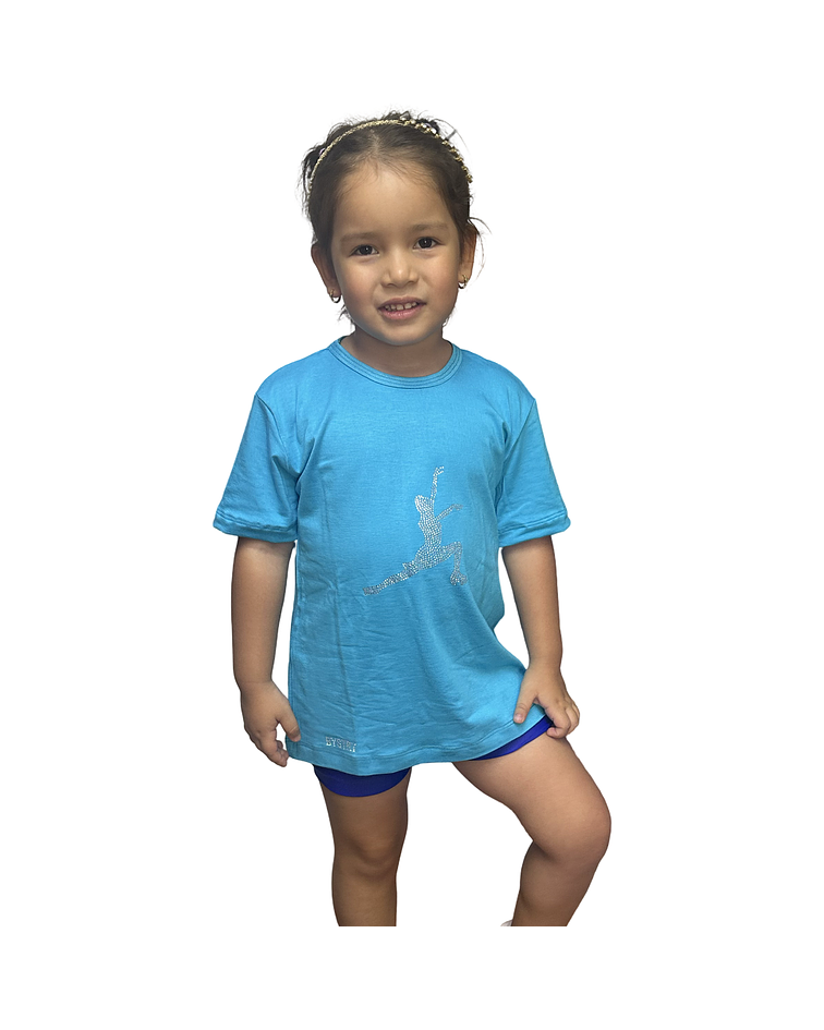 Poleras con figuras en strass de patinaje artístico