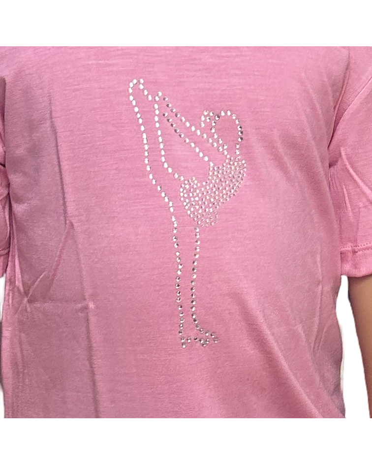 Poleras con figuras en strass de patinaje artístico