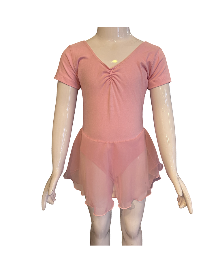 Malla ballet algodón con faldón de gasa