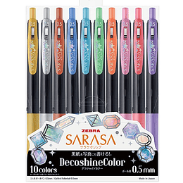 Lápices Sarasa DecoShineColor .5MM 10 colores