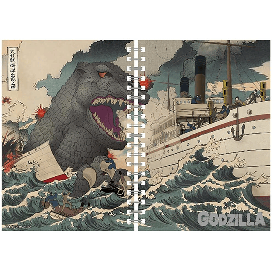 Godzilla Notebook Ship Attack