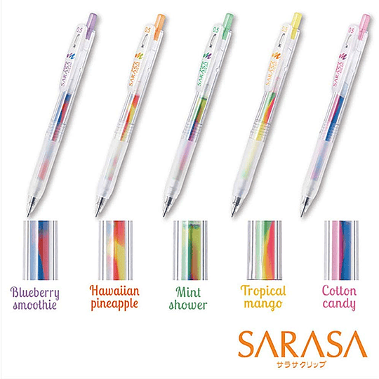 Lápices Sarasa Marble Color.5MM 5 colores