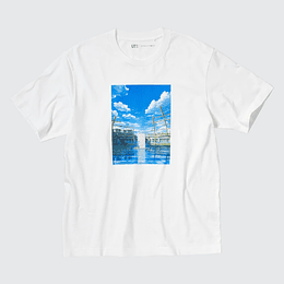 Polera Uniqlo - Makoto Shinkai - Suzume no Tojimari White (tallas Japonesas)