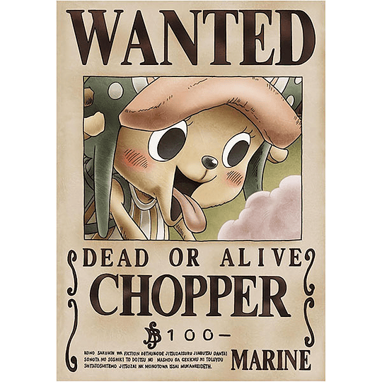 ONE PIECE WANTED POSTER Chopper OFFICIAL