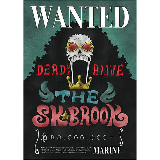 ONE PIECE WANTED POSTER Brook OFFICIAL