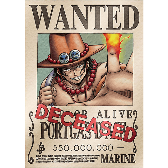ONE PIECE WANTED POSTER Portgas D. Ace OFFICIAL