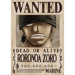 ONE PIECE WANTED POSTER Roronoa Zoro OFFICIAL