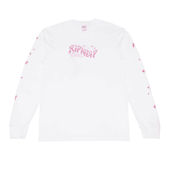 RIPNDIP Tokyo Exclusive - Cherry Blossom Long Sleeve White T Shirt