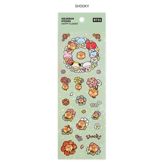 BT21 Hologram Sticker - Happy Flower