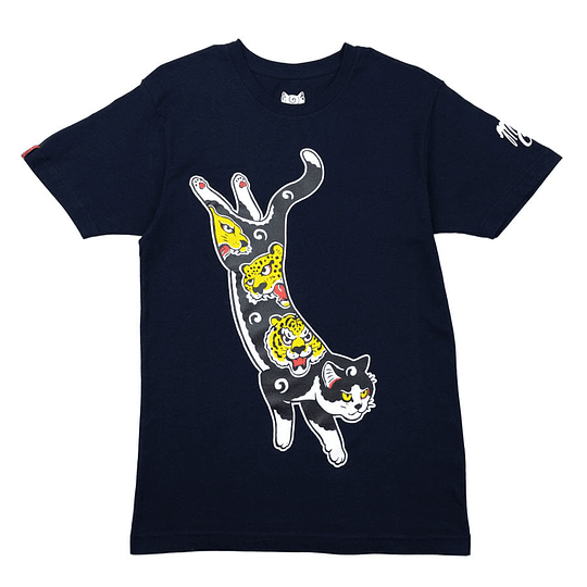 Polera MonMonCats - Dancing Cat Tee - Navy 