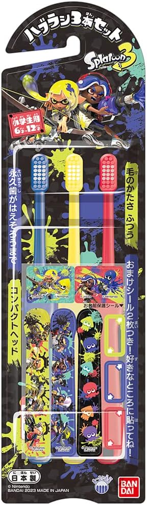 Toothpaste Splatoon Pack 3 Cepillos de Dientes Splatoon 3 Bandai