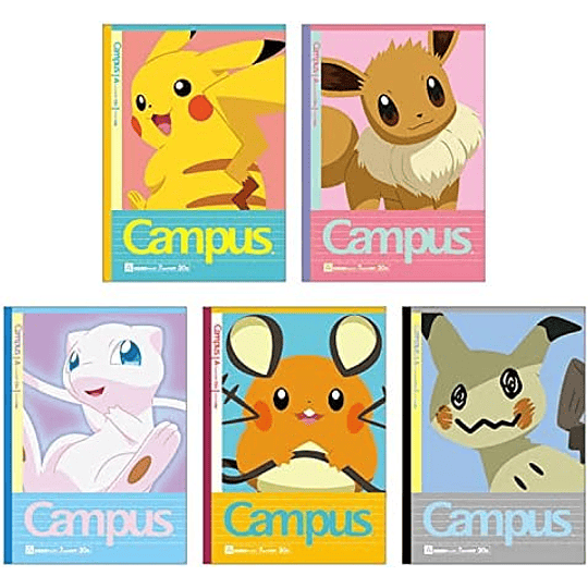 Set 5 Cuadernos Pokemon