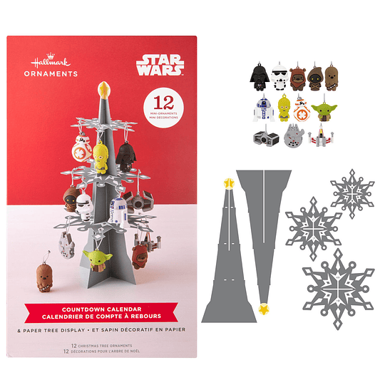 Hallmark I Star Wars™ Countdown Calendar Paper Tree Set With 12 Mini Ornaments