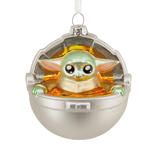 Hallmark Ornament I Star Wars: The Mandalorian™ Grogu in Pram Blown Glass