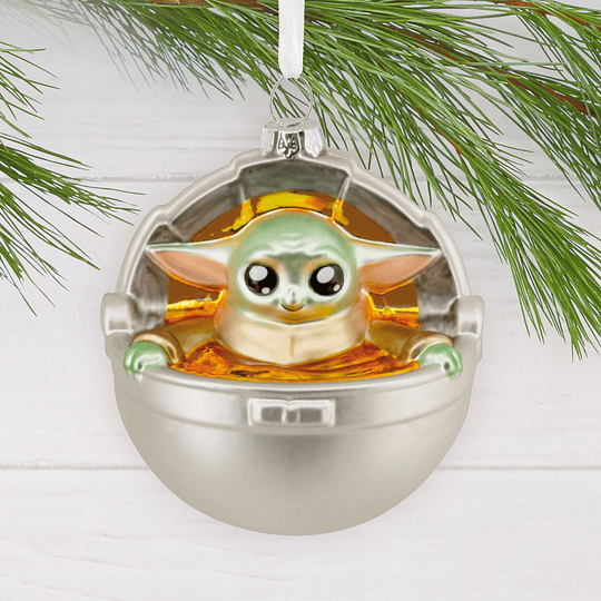 Hallmark Ornament I Star Wars: The Mandalorian™ Grogu in Pram Blown Glass