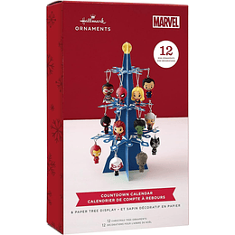 Hallmark I Marvel Countdown Calendar Paper Tree Set With 12 Mini Ornaments