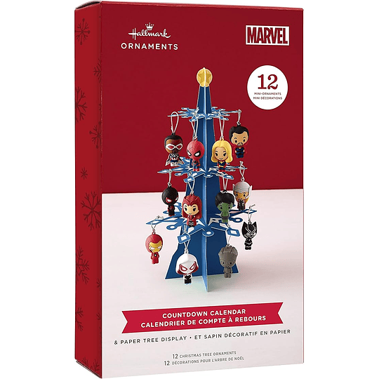 Hallmark I Marvel Countdown Calendar Paper Tree Set With 12 Mini Ornaments