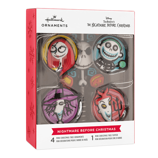Hallmark Ornaments And Tree Topper I Mini Disney Tim Burton's The Nightmare Before Christmas, Set of 5