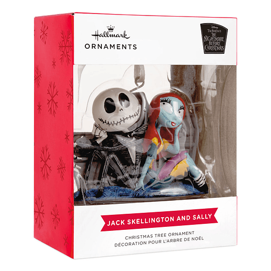 Hallmark Ornament I Disney Tim Burton's The Nightmare Before Christmas Jack and Sally With Tombstones