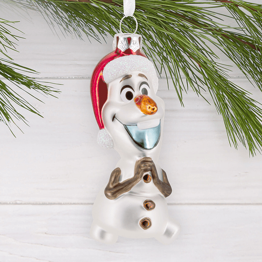 Hallmark Ornament I Disney Frozen Holiday Olaf Blown Glass