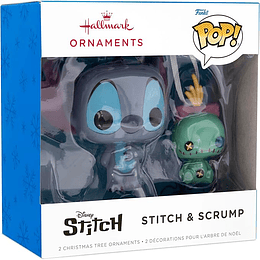 Hallmark Ornaments I Disney Stitch with Scrum, Set of 2