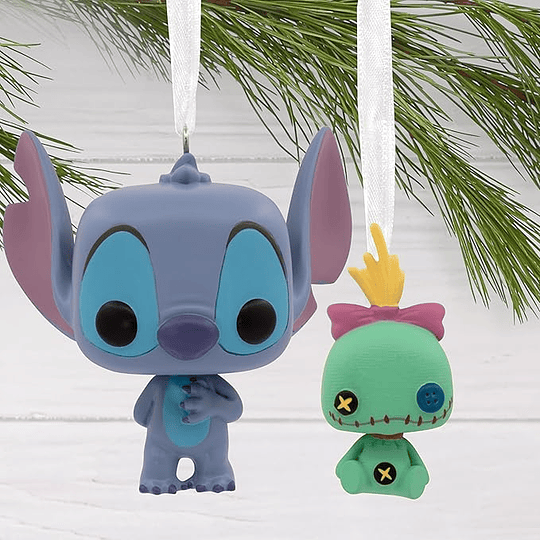 Hallmark Ornaments I Disney Stitch with Scrum, Set of 2