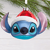 Hallmark Ornament I Disney Lilo & Stitch in Santa Hat Blown Glass