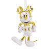 Hallmark Ornament I Disney Mickey Mouse White and Gold Ceramic