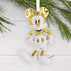 Hallmark Ornament I Disney Mickey Mouse White and Gold Ceramic